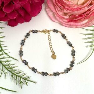 NEW⚜️Smoky Gray Crystal Hand Wired Bracelet